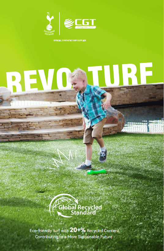 Césped Revo Turf 100 % reciclable con certificación GRS